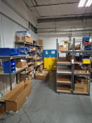 (8) INDUSTRIAL HEAVY-DUTY BOLTLESS RIVET SHELVING - 5-TIER WAREHOUSE STORAGE UNITS WITH WOOD DECKING