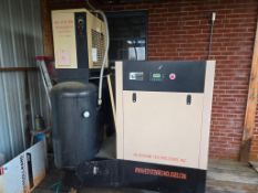 2013 HE SYSTEM TECHNOLOGIES HD-20 15 KW ROTARY SCREW AIR COMPRESSOR & DRYER SYSTEM