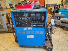 MILLER SYNCROWAVE 500 TIG/STICK WELDER W/ WELDCRAFT TORCH, RFCS-14 FOOT CONTROL & CART