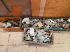 MAINTENANCE SPARES JOB LOT W/ SQUARE D CIRCUIT BREAKERS, OUTLET BOXES & PIPE CLAMPS