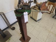 INDUSTRIAL PEDESTAL-MOUNT MANUAL ROTARY DRAW PIPE/TUBING BENDER W/ ASSORTED TOOLING DIES