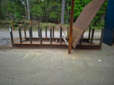 CUSTOM HEAVY-DUTY STEEL PLATE STANCHION RACK - BASE I-BEAM, VERTICAL PIPE ORGANIZERS
