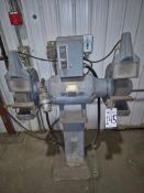 BALDOR 1410W INDUSTRIAL GRINDER/BUFFER WITH BALDOR STAND - 5 HP, 460V, 3-PHASE