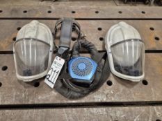 (2) 3M VERSAFLO M-SERIES RESPIRATORY HELMET ASSEMBLYS WITH SHROUD AND 1 FAN