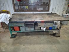 INDUSTRIAL HEAVY-DUTY STEEL WORKBENCH - 96.5