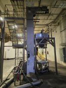 18' TALL STAINLESS STEEL BUCKET ELEVATOR W/ MEZZANINE ASSEMBLY & SPARE PARTS