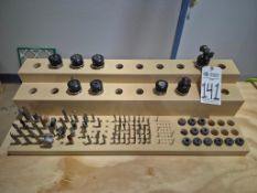 SHOPSABRE PRO 408 CNC ROUTER TOOLING LOT - 3-TIER RACK, TOOL HOLDERS, COLLETS