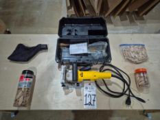 DEWALT DW682 HEAVY DUTY PLATE JOINER KIT - 6.5 AMP, 10000 RPM, W/ CASE & BISCUITS