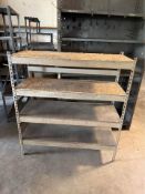 INDUSTRIAL METAL STORAGE SHELF – ADJUSTABLE 4 SHELF SHOP SHELVING 52 X 18.5 BROWN