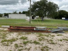 ASSORTED INDUSTRIAL TEARDROP PALLET RACKING LOT - UPRIGHTS, BEAMS, & WIRE DECKS
