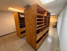 HEAVY DUTY DOUBLE SIDED WOODEN DISPLAY SHELVING