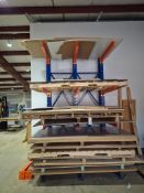 HEAVY-DUTY CANTILEVER RACK WITH ASSORTED WOODEN & PLASTIC SHEET STOCK