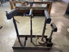 HEAVY DUTY ADJUSTABLE MATERIAL ROLLER STANDS – FABRICATION SHOP ROLLERS