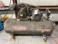 DAYTON 3Z964 5HP COMPRESSOR & APPROX. 80-GAL HORIZONTAL AIR TANK