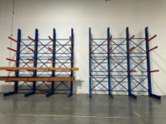 (2) INDUSTRIAL BLUE & ORANGE CANTILEVER RACKING SYSTEM
