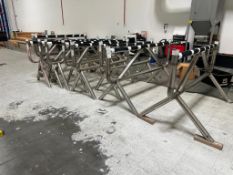 (10) ASSORTED CUSTOM HEAVY-DUTY STEEL FABRICATION MATERIAL STANDS