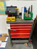 INDUSTRIAL 4-DRAWER ROLLING TOOL CART WITH CONTENTS, ASSORTED HAND TOOLS & HARDWARE