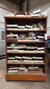 STORAGE SHELF WITH KNIFE HANDLE SCALES AND KNIFEMAKING MATERIAL