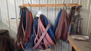 LOT OF INDUSTRIAL SANDING BELTS IN VARIOUS SIZES AND GRIT