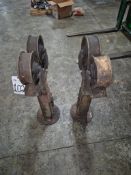 (2) HEAVY-DUTY ADJUSTABLE PIPE SUPPORT ROLLER IDLER STANDS