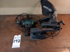 ASSORTED HANDHELD POWER TOOLS GROUP: PORTER-CABLE, MAKITA, BLACK & DECKER (3 PIECES)