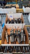 ASSORTED CAT 40 TOOL HOLDERS INCLUDING LYNDEX AND COMMAND WITH HAAS PULL STUDS