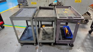 (3) ASSORTED INDUSTRIAL ROLLING SERVICE UTILITY CARTS