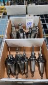 ASSORTED CAT40 TOOL HOLDERS & TOOLING - COLLET CHUCKS & END MILL HOLDERS