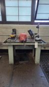 BURR-BE-GONE DUAL DC MOTOR DEBURRING STATION WITH BALDOR MOTORS AND KB PENTA-DRIVE CONTROLS
