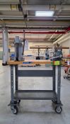 HEAVY-DUTY WOOD WORKBENCH W/ COLUMBIAN 4