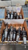 ASSORTED CAT40 TOOL HOLDERS & TOOLING - COLLET CHUCKS & END MILL HOLDERS
