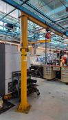 CONTRX 1/4 TON PILLAR JIB CRANE W/ CM CYCLONE MANUAL CHAIN HOIST