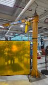 CONTRX 1/2 TON PILLAR JIB CRANE W/ ACCO WRIGHT-WAY ELECTRIC HOIST
