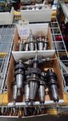 ASSORTED CAT40 CNC TOOL HOLDERS - ER COLLET CHUCKS & ASSORTED TOOLING