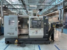 2008 OKUMA LU300 M TWIN-TURRET CNC LATHE W/ ATS ULTIMATE CHUCK & REVEN MIST FILTER