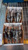 ASSORTED CAT40 CNC TOOL HOLDERS - ER COLLET CHUCKS & ASSORTED TOOLING