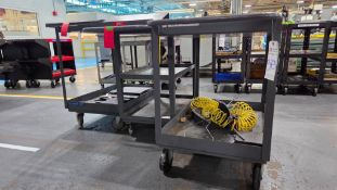 (3) ASSORTED HEAVY-DUTY STEEL ROLLING SERVICE UTILITY CARTS
