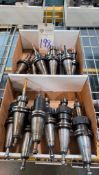 ASSORTED CAT40 TOOL HOLDERS & TOOLING - COLLET CHUCKS & END MILL HOLDERS