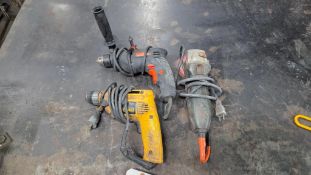 (3) CORDED POWER TOOLS DEWALT/ WARRIOR/ METABO