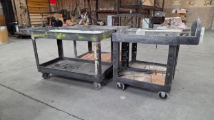 (4) SMALL TOOL SHOP CARTS ON WHEELS