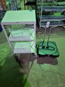 WINHOLT ROLLING BASKET CART AND (1) GE MOBILE DOLLY CART