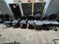 (7) ASSORTED BLACK OFFICE CHAIRS AND STOOLS