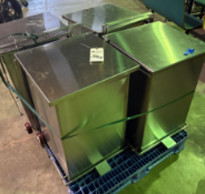 (4) 316 STAINLESS CONTAINERS ON WHEELS WITH FOOT PEDAL LID