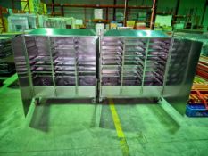 (2) STAINLESS STEEL ROLLING ENCLOSED TRAY DELIVERY CABINETS