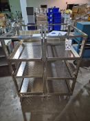 (2) STAINLESS STEEL ROLLING PERFORATED SHELF CARTS