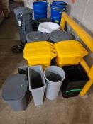 ASSORTED INDUSTRIAL PLASTIC STORAGE BINS, BRUTE CANS & DRUMS LOT