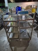 (2) STAINLESS STEEL ROLLING PERFORATED SHELF CARTS