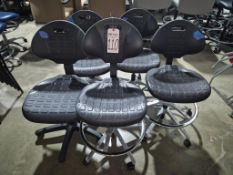 (5) INDUSTRIAL ROLLING LAB STOOLS WITH BACKRESTS