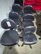(6) BLACK VINYL ADJUSTABLE OFFICE TASKS CHAIRS AND STOOLS