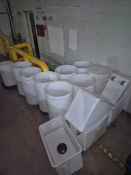 ASSORTED SQUARE & CIRCULAR POLY LIQUID STORAGE TANKS